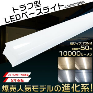 yzLEDx[XCg 40W^ 2 gt^ 50W 10000lm 125cm FI ȃGl Px LEDu ̌^ ̌^Ɩ V䒼t^ ǌu ^ 邢 LEDƖ Ȃ 