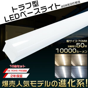 10Zbg LEDx[XCg 40W^ 2 gt^ 50W 10000lm 125cm FI ȃGl Px LEDu ̌^ ̌^Ɩ V䒼t^ ǌu ^ 邢 LEDƖ Ȃ 