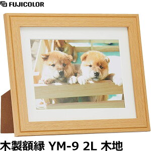 フジカラー YM-9 フォトフレーム 木製額縁 キャビネ/2Lサイズ 木地 【メール便 送料無料】