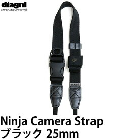 【メール便 送料無料】【即納】 ダイアグナル ニンジャストラップ25mm ブラック [diagnl Ninja Camera Strap 忍者 たすき掛け ショルダーストラップ]