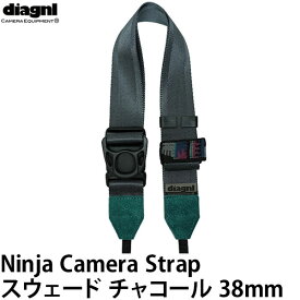 【メール便 送料無料】【即納】 ダイアグナル ニンジャストラップスウェード38mm チャコール [diagnl Ninja Camera Strap 忍者 たすき掛け ショルダーストラップ]