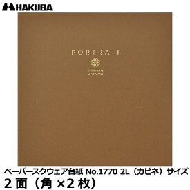 【メール便 送料無料】 ハクバ M1770-2L-2BR ペーパースクウェア台紙 No.1770 2L（カビネ）サイズ 2面（角×2枚） ブラウン [結婚式 記念写真 写真台紙 日本製]