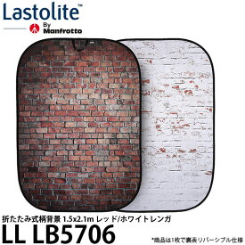 【送料無料】 Lastolite LL LB5706 折たたみ式柄背景 1.5x2.1m レッド/ホワイトレンガ [リバーシブル仕様/撮影用背景布/LLLB5706/ラストライト]