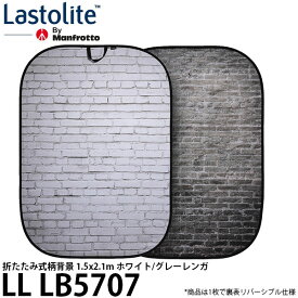 【送料無料】 Lastolite LL LB5707 折たたみ式柄背景 1.5x2.1m ホワイト/グレーレンガ [リバーシブル仕様/撮影用背景布/LLLB5707/ラストライト]