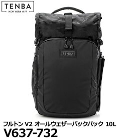 【送料無料】 TENBA V637-732 フルトンV2 オールウェザーバックパック 10L ブラック/ブラックカモ [カメラバッグ リュック ロールトップ テンバ fultonV2 国内正規品]