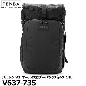 【送料無料】 TENBA V637-735 フルトンV2 オールウェザーバックパック 14L ブラック/ブラックカモ [カメラバッグ リュック ロールトップ テンバ fultonV2 国内正規品]