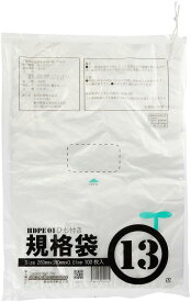 紺屋商事 ひも付ポリ袋01透明13号01x260x380（100枚／冊 00722313