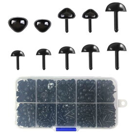 さし目 アニマルぬいぐるみ用目鼻セット 1000 個入り 10 サイズ 手工芸 DIY パーツ ぬいぐるみ 編み物 フェルト工作