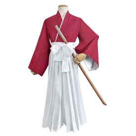 コスプレ衣装 男性用 和服 剣道着風 緋村剣心風 ポリエステル ハロウィン イベント