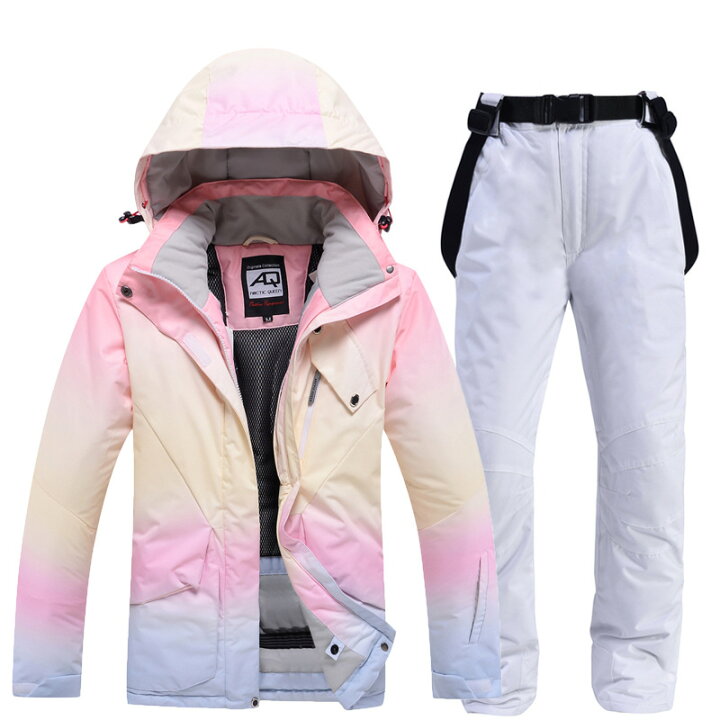 CHILL WHITE スノーボードウェア グラデーション上下セット 
