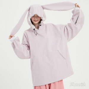 送料無料 スノーボードウェア ジャケット プルオーバー パーカー アウター 単品 耳付き 兎耳 猫耳 スノボウェア スキーウェア メンズ レディース 男女兼用 楽天海外通販