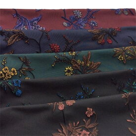 送料無料 135cm幅 長さ95cm+95cm ジャカード生地 エンボス生地 生地 布 布地 ぬの きじ 色織り 肌理感 花柄生地 植物柄 楽天海外通販