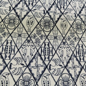 送料無料 125cm幅 90cm単位 刺繍生地 生地 布 布地 刺繍布 綿麻生地 花鳥柄 幾何柄 ベージュ ダークブルー 黒 青色 アイボリー 楽天海外通販