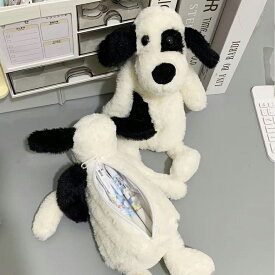 送料無料 白黒の子犬柄 ペンケース ドッグ柄 筆箱 ぬいぐるみ ペンポーチ 文具収納ポーチ もふもふ ぬいぐるみペンケース 文房具収納袋 収納ポーチ ぬいぐるみ収納ポーチ 収納袋 ポーチ 化粧ポーチ コスメポーチ インスタ映え ふわふわ 癒し系 楽天海外通販