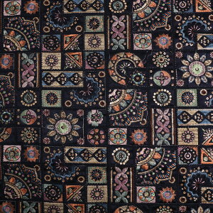 送料無料 120cm幅 90cm単位 ジャカード生地 生地 布 布地 色織り生地 刺繍生地 アセテート生地 きじ ぬの 手作り生地 裁縫 DIY用生地 手芸用 ハンドメイド向け 精巧な刺繍 花柄 民族風 紺色 赤 楽