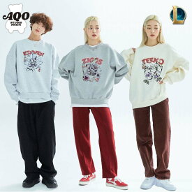 AQO STUDIO SPACE X LOL コラボ HE&SHE [送料無料] AQO X LoL CARTOON SWEATSHIRTS アコスタジオスペース リーグオブレジェンド LEAGUE OF LEGENDS プルオーバー ユニセックス ストリート カジュアル トレーナー スウェット MTM