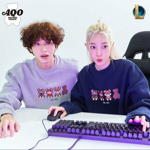 AQO STUDIO SPACE X LOL �R���{ HE&SHE [��������] AQO X LoL 4BOKSIL SWEATSHIRTS �A�R�X�^�W�I�X�y�[�X ���[�O�I�u���W�F���h LEAGUE OF LEGENDS �v���I�[�o�[ ���j�Z�b�N�X �X�g���[�g �J�W���A�� �g���[�i�[ �X