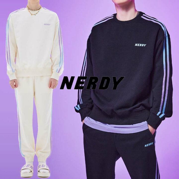 お求めやすく価格改定 NERDY ジャージ パンツ オーバーフィット 上+下2点セット シンプル セット スポーツ トレーニング ノルディ 韓国 男女兼用 ファッション 送料無料 NERDY ノルディ グラデーションNY セット