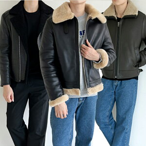 HE&SHE [��������] GEES M'S REAL MUSTANG B3 SHEEP LEATHER WOOL JACKET �����Y���A�����[�g��B3�V�[�v���U�[�E�[���W���P�b�g �����Y �j�� �j�q �X�g���[�g �J�W���A�� �A�E�^�[ ��l�C ���U�[�W���P�b�g ��