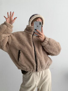 Suitroom (�X�[�c���[��) �E�H�[���t�F�C�N�t�@�[�W�����p�[ �W���P�b�g �t���[�X �i��R �V���[�g�� �~�t�@�b�V���� �؍��A�C�e�� ���킢�� ���炵�� �A�E�^�[ HE&SHE�y���������z