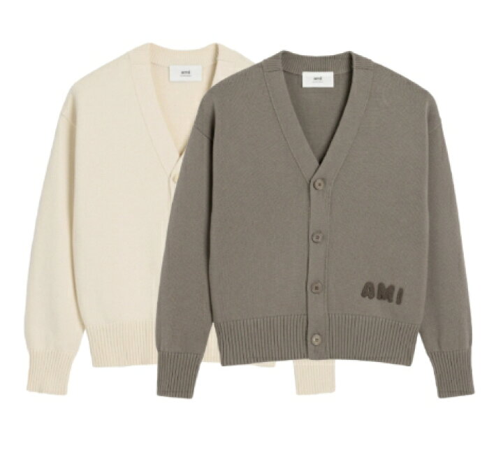 楽天市場】AMI PARIS COTTON WOOL EMBROIDERY CARDIGAN アミパリス 