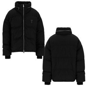 AMI PARIS �A�~�p���X �����Y�n�[�g���S���U�[�p�b�`�_�E���W���P�b�g M'S HEART LOGO LEATHER PATCH DOWN JACKET �����Y �j�� �j�q �J�W���A�� �N���V�b�N �v���[���g HE&SHE [��������] HJK403 PA0009 001