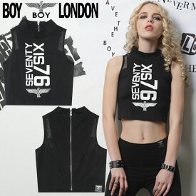 HE&SHE [送料無料] 【ボーイロンドン】 BOYLONDON KOREA ビックシルエット オーバーサイズ オーバーフィット レディース ストリート ファンキー クロップ ノースリーブTシャツ B52TS46F89