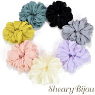 シュシュ 大きい シフォン レディース ヘアアクセサリー 麻風 大人 女性 上品 夏 デイリー デート ママア…