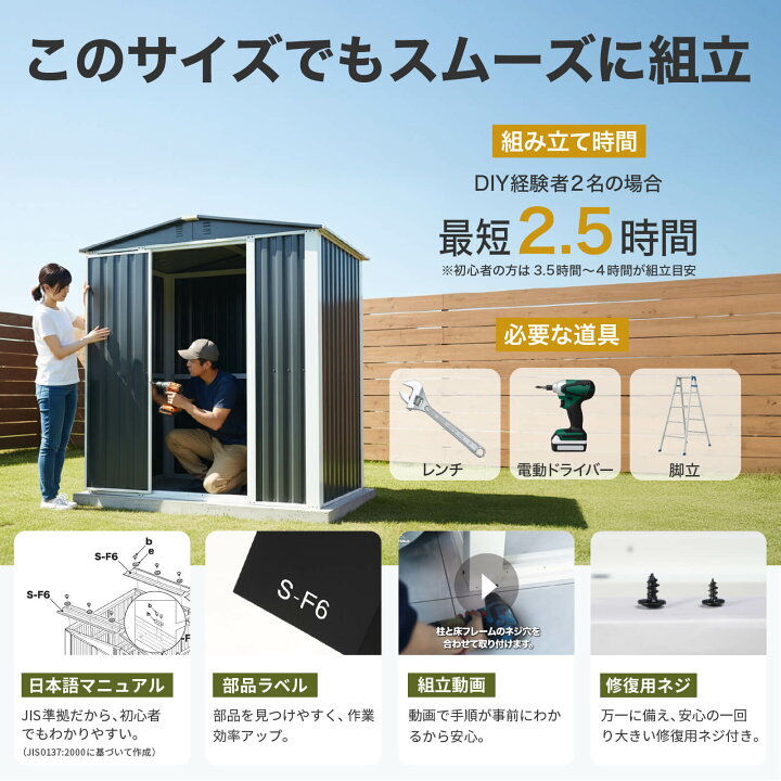 楽天市場】物置 屋外 おしゃれ 倉庫 大型 幅180 奥行120 高さ185cm 
