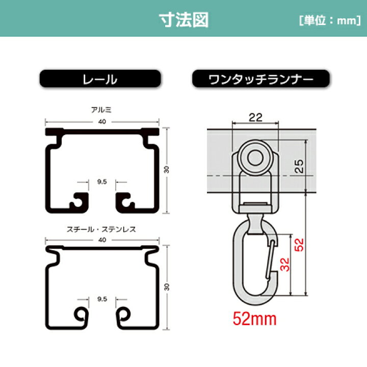 楽天市場】D40ホワイトレールセット 2m アルミ [15L20-WH] 清潔感の 
