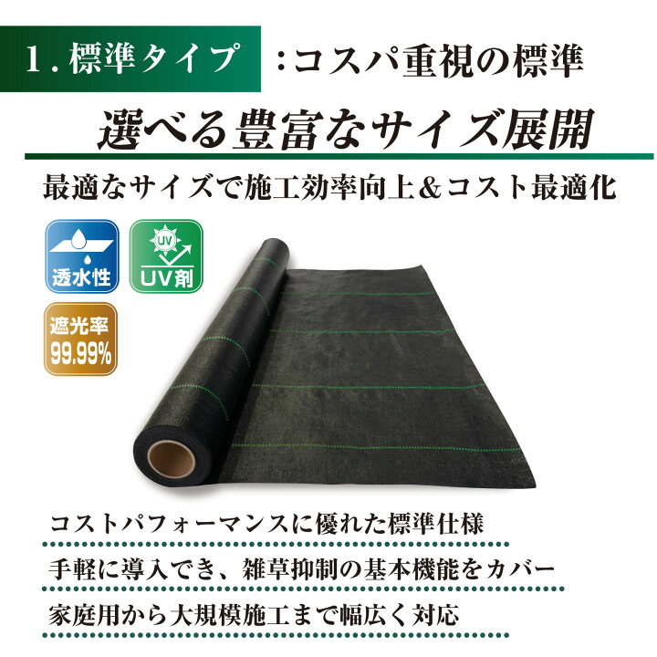 楽天市場】防草シート1m×50m 耐久年数約4年~5年 通気性 遮光性 透水性 