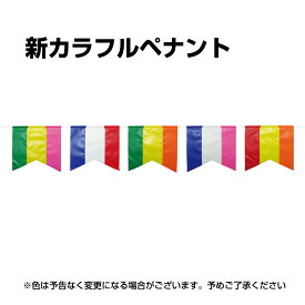 新カラフルペナント 巾24cm 高さ21cm 間隔19cm 全長10m 店舗・展示会用 ターポリン素材 屋外・屋内両用 簡単取付 カラフルなデザインで装飾効果は抜群 学園祭などにも最適 イベント ガーランド リボン タペストリー 集客アイテム【レビューで500円OFFクーポンプレゼント】