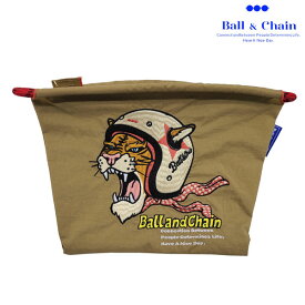 人気商品再入荷です！【送料無料】【即納】 Ball＆Chain ボールアンドチェーン 正規品 HELMET TIGER P Lサイズ ファスナー付きポーチ 小物 刺繍 ギフト 301416