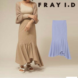 【SPRING SALE50%OFF】 【即納】 フレイアイディー FRAY I.D リネンライクラッフルアシメスカート ボトムス fwfs222037