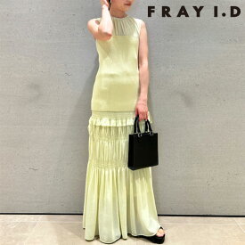 クーポンで10%OFF 【期間限定 SALE10%OFF】 【即納】 フレイアイディー FRAY I.D ワンピース 24春夏 ニットビスチェドッキングドレス ロング丈 ノースリーブ fwno241222