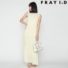 【即納】 フレイアイディー FRAY I.D ワンピース 24春夏 ニットビスチェドッキングドレス ロング丈 ノースリーブ fwno241222