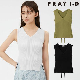 【即納】 フレイアイディー FRAY I.D トップス 24春夏 バックデザインノースリニットプルオーバー ミドル丈 ノースリーブ fwnt242094