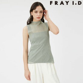 【SALE10%OFF】 【即納】 フレイアイディー FRAY I.D トップス 24春夏 ウェーブリブシアートップス ミドル丈 ノースリーブ fwnt242215