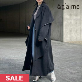 【SALE50%OFF】 【即納】 &g'aime アンジェム Stole coat アウター コート ロング丈 長袖 988-61706