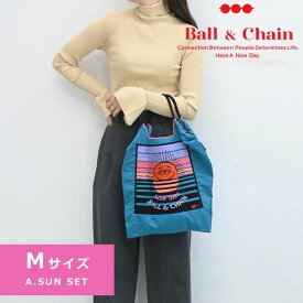 【送料無料】 【即納】 Ball＆Chain ボールアンドチェーン 正規品 A.SUN SET Mサイズ サンセット 太陽 バッグ ショッピングバッグ エコバッグ トートバッグ ショルダー 刺繍 ギフト 314005 san hideaki mihara