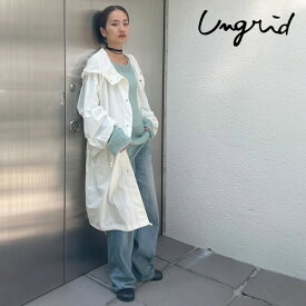 【SPRING SALE50%OFF】 【即納】 アングリッド ungrid 23winter フードミリタリーボリュームコート アウター ジャケット 長袖 ミドル丈 112350281501 23秋冬