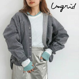 【SPRING SALE50%OFF】 【即納】 アングリッド ungrid 23winter デニムビッグルーズシャツ トップス 長袖 ミドル丈 112350415801 23秋冬