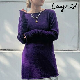 【SPRING SALE50%OFF】 【即納】 アングリッド ungrid 23winter モヘア混シアーニット トップス 長袖 ミドル丈 112362613801 23秋冬