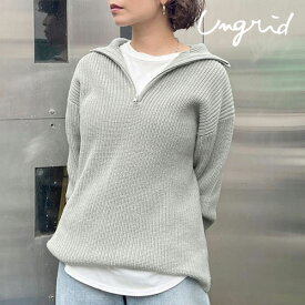 【SPRING SALE50%OFF】 【即納】 アングリッド ungrid 23winter ハーフジップルーズニット トップス 長袖 ミドル丈 112412660801 23秋冬