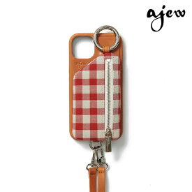 【即納】 【iPhone13promax対応】エジュー ajew ajew cadenas check leather zipphone case iPhone スマホケース ac202100113max ギフト 父の日