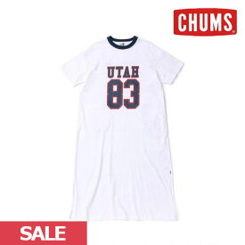 クーポンで10%OFF 【SPRING SALE50%OFF】 【即納】 CHUMS チャムス CHUMS Play Football Dress ドレス ワンピース 半袖 ロング丈 ロゴ ch18-1245