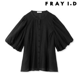 【即納】 フレイアイディー FRAY I.D トップス 24春夏 パフスリーブペプラムブラウス ミドル丈 パフスリーブ ブラウス fwfb241107