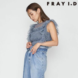 【SALE10%OFF】 【即納】 フレイアイディー FRAY I.D トップス 24春夏 チュールシャーリングトップス ショート丈 ノースリーブ fwfb241110