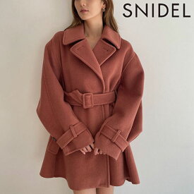 【SPRING SALE50%OFF】 【即納】 スナイデル SNIDEL アウター 23winter ベルト付きミドル丈コート 長袖 Pコート swfc235029 23秋冬