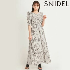 クーポンで10%OFF 【SPRING SALE50%OFF】 【即納】 スナイデル SNIDEL バックオープンバリエプリントレーヨンワンピース 半袖 ロング丈 swfo232054